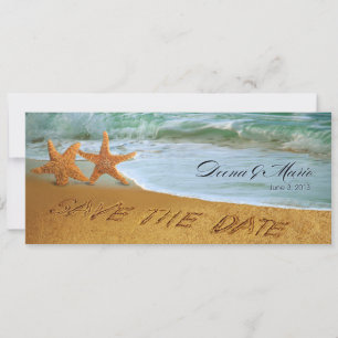Save The Date Économies de mariage de plage de couples d'étoiles