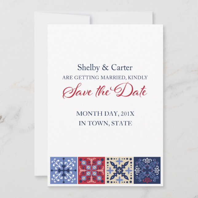 Save The Date Économies de mariage de tuile de Talavera de (Devant)