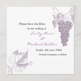 Save The Date Économies de mariage de vignoble la date
