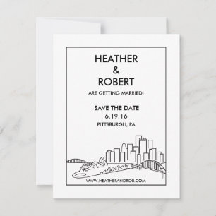Save The Date Économies de Pittsburgh la date - horizon (noir)