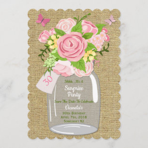 Save The Date Économies de pot de maçon l'invitation de date