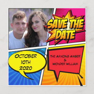 Save The Date Économies de super héros de bande dessinée la date