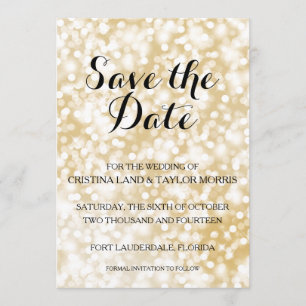 Save The Date Économies d'or de Champagne la date