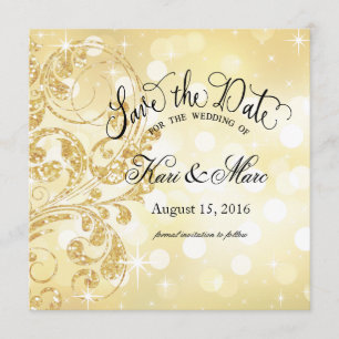 Save The Date Économies Luxe de parties scintillantes de charme