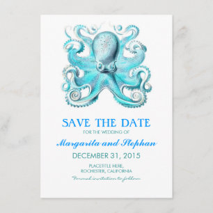 Save The Date économies nautiques de mariage de plage de poulpe