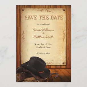 Save The Date Économies occidentales de mariage de pays la date