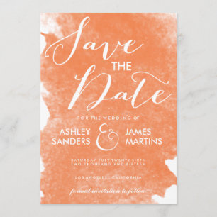 SAVE THE DATE ÉCONOMIES ORANGES CHICS D'AQUARELLE LA DATE