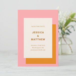 Save The Date Économisez la date de mariage géométrique moderne 