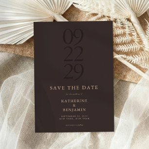 Save The Date Économisez la date de mariage minimaliste marron m