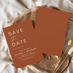 Save The Date Écrire la date de sauvegarde en terre cuite Minima