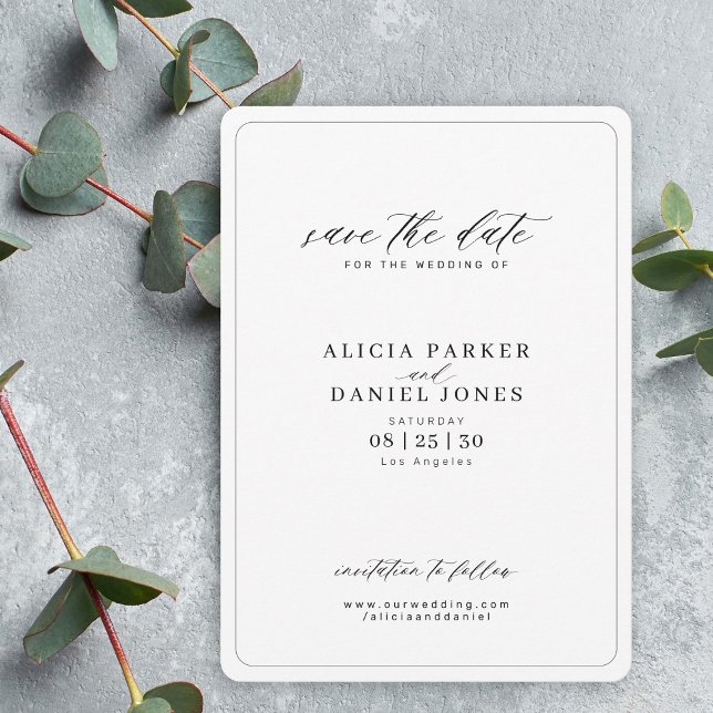 Save The Date Écriture calligraphique élégante mariage simple (Créateur téléchargé)