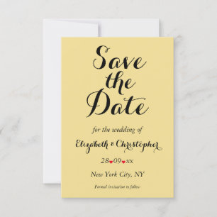 Save The Date Écriture Élégante Faux Or Noir Mariage Fiançailles
