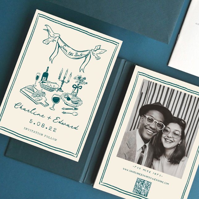 Save The Date Écriture manuscrite funky dessinée à la main Save  (Créateur téléchargé)