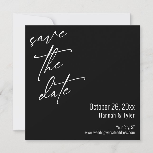 Save The Date Écriture manuscrite simple et élégante Typographie (Devant)