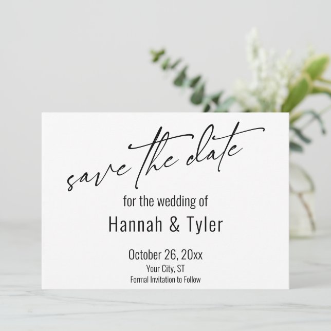 Save The Date Écriture manuscrite simple et élégante Typographie (Debout devant)