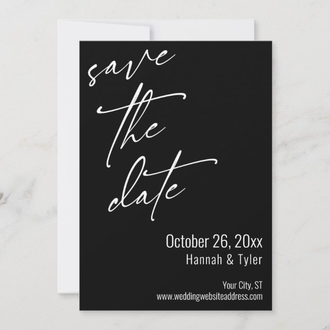 Save The Date Écriture manuscrite simple et élégante Typographie (Devant)
