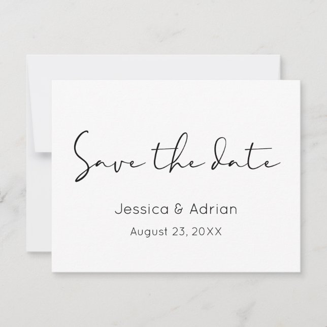 Save The Date Écriture minimale (Devant)