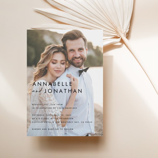 Save The Date Écriture noire crème moderne minimaliste (Créateur téléchargé)