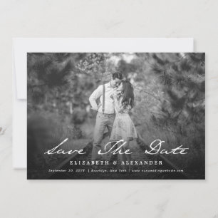 Save The Date Écriture vintage Script Photo Enregistrer La Date