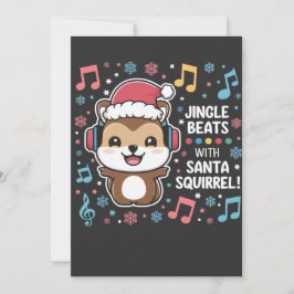 Save The Date Écureuil dans les casques et Santa Hat - Jingle Be