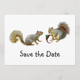 Save The Date Écureuils avec anneau Enregistrer la date