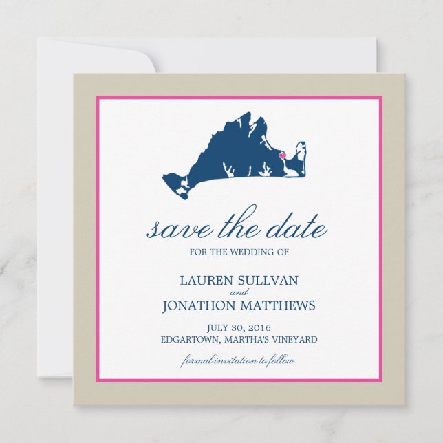 Save The Date Edgartown Martha's Vineyard Wedding Enregistrer la (Devant)