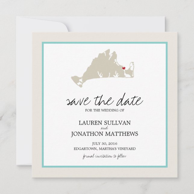 Save The Date Edgartown Martha's Vineyard Wedding Enregistrer la (Devant)