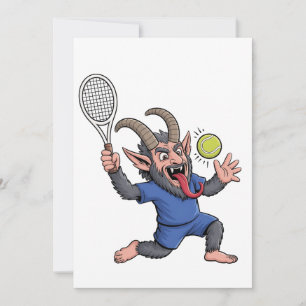 Save The Date Éffrayant Krampus Jouer Tennis Noël