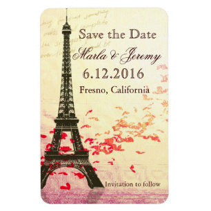 Save the Date Eiffelturm Magnet