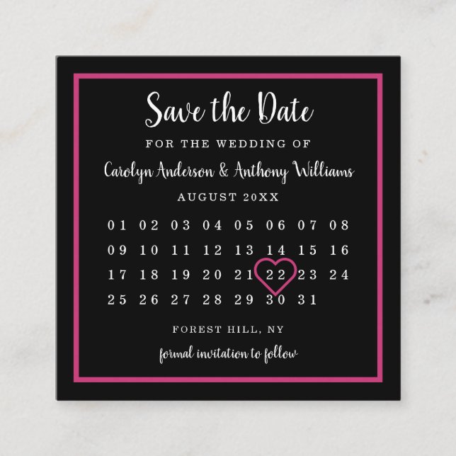 Save the Date eines beliebigen Foto-Kalenders Begleitkarte (Vorderseite)