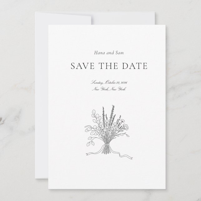 Save the Date einfache Hochzeit (Vorderseite)
