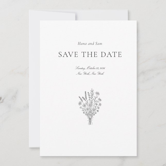 Save the Date einfache Hochzeit (Vorderseite)