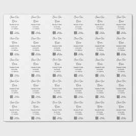 Save the Date einfache minimale QR-Scan-Codedetail Geschenkpapier
