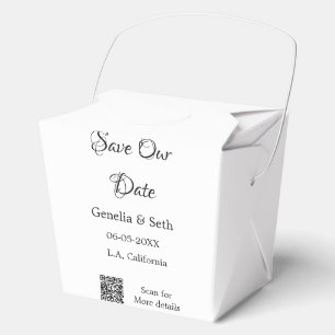 Save the Date einfache minimale QR-Scan-Codedetail Geschenkschachtel