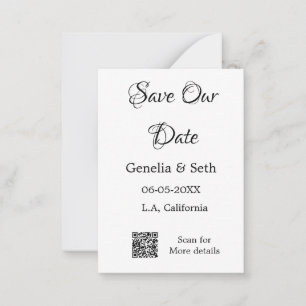Save the Date einfache minimale QR-Scan-Codedetail Mitteilungskarte