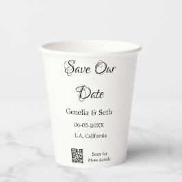 Save the Date einfache minimale QR-Scan-Codedetail Pappbecher