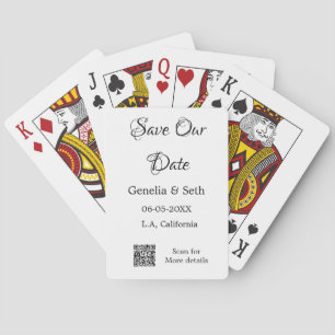 Save the Date einfache minimale QR-Scan-Codedetail Spielkarten