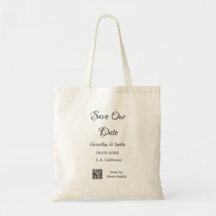 Save the Date einfache minimale QR-Scan-Codedetail Tragetasche