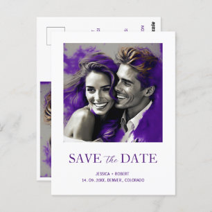 SAVE THE DATE EINFACHES MODERNES DESIGN POSTKARTE