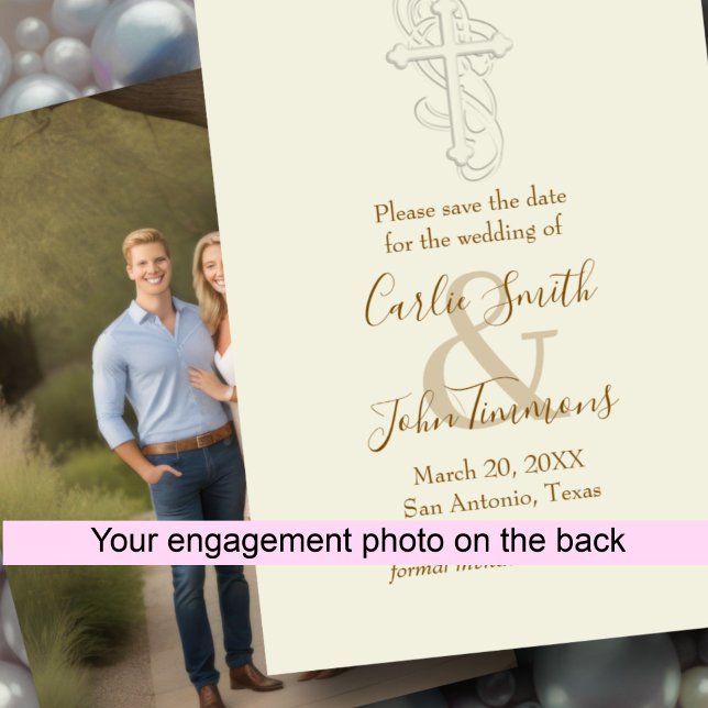Save the Date eingebetteter Look Cross Foto zurück (Von Creator hochgeladen)