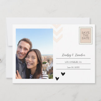 Save the Date einladen Postkarte - Minimalistisch