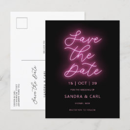 Save the Date Einladung der Neon Glow Light Postkarte
