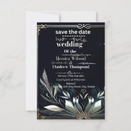 Save the Date Einladung Hochzeitskarte schwarz & w
