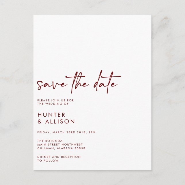 Save the Date Einladung Postkarte (Vorderseite)