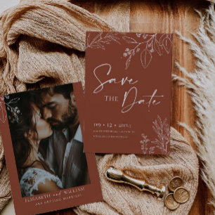 Save the Date Einladung Terracotta Floral