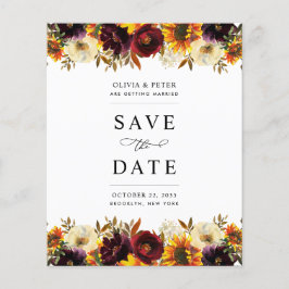 Save the Date Einladung von Burgundy Floral