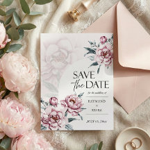 Save the Date Einladung von Dusky Pink Peony