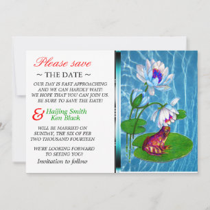Save the Date Einladung von Lily Pad mit Frosch