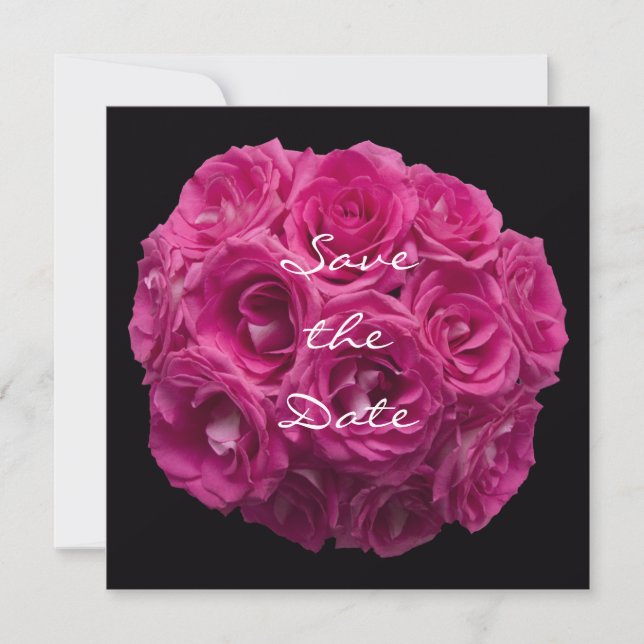 Save the Date Einladung — wunderschöne Rosen (Vorderseite)