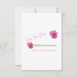 Save the Date Einladung zu Rosa Blumen